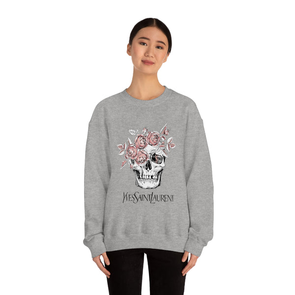 Skull Pink Roses Unisex Sweatshirt