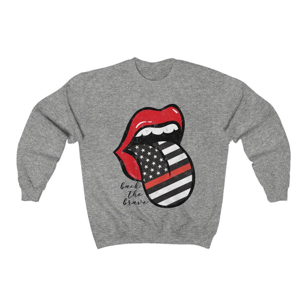 Firefighter Flag Tongue Back The Brave Unisex Sweatshirt