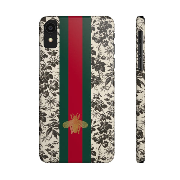 Bee Stripe Floral Wallpaper Snap Case