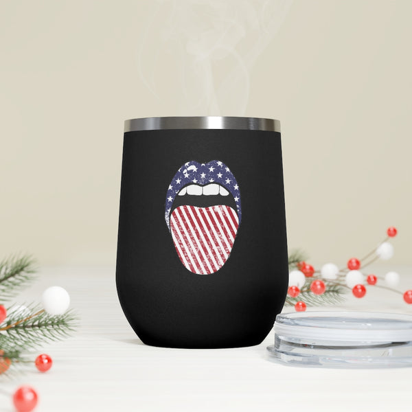 Stars + Stripes Tongue Out Wine Tumbler 12oz