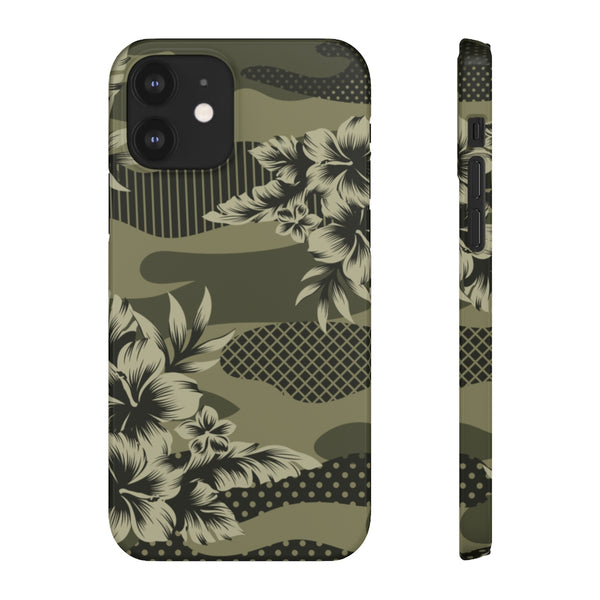 Camo Floral Print Snap Phone Case