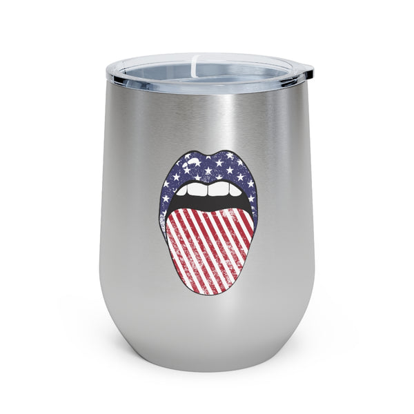 Stars + Stripes Tongue Out Wine Tumbler 12oz