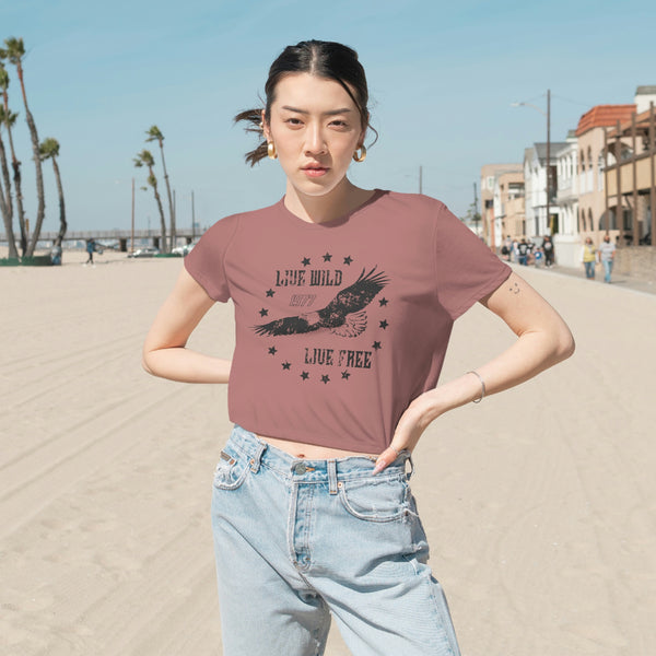 Live Wild Eagle Cropped Tee