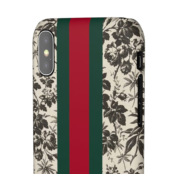 Bee Stripe Floral Wallpaper iPhone 12 & X Snap Case