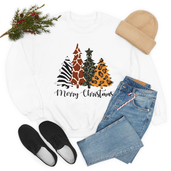 Animal Print Christmas Trees Unisex Sweatshirt