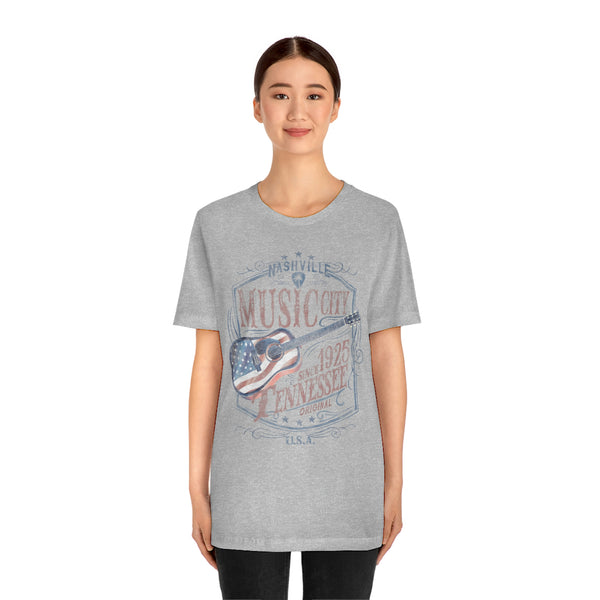 Nashville American Flag Guitar Unisex Tee