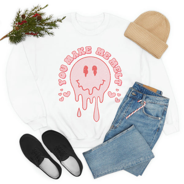 You Make My Heart Melt Smiley Face Valentine Unisex Sweatshirt