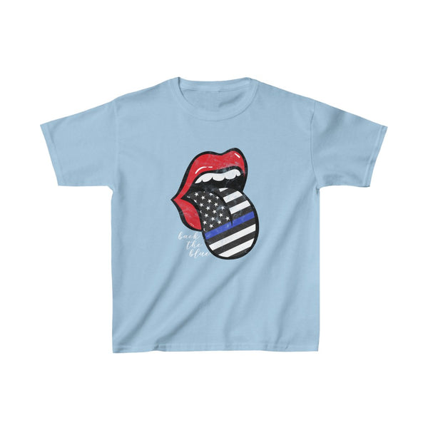 Youth - Police Flag Tongue Back the Blue Kids Tee