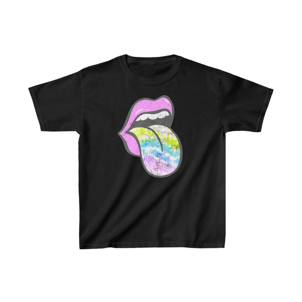 Youth - Lavender Lips Tie Dye Tongue Kids Tee