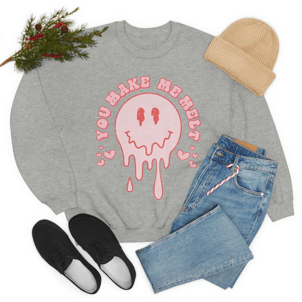 You Make My Heart Melt Smiley Face Valentine Unisex Sweatshirt