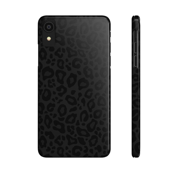 Black Leopard Print Snap Phone Case
