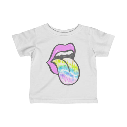 Infant - Lavender Rose Lips Tie Dye Tongue Out Tee