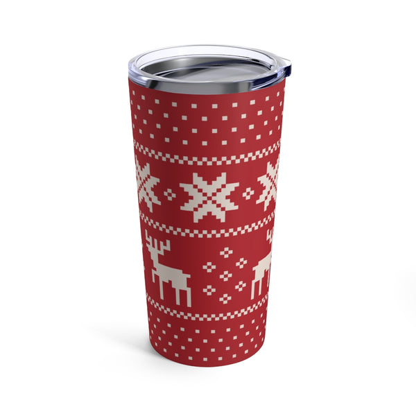 Red Reindeer Sweater Tumbler 20oz