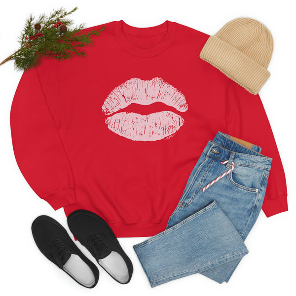 Pink Kiss Lips Unisex Crewneck Sweatshirt