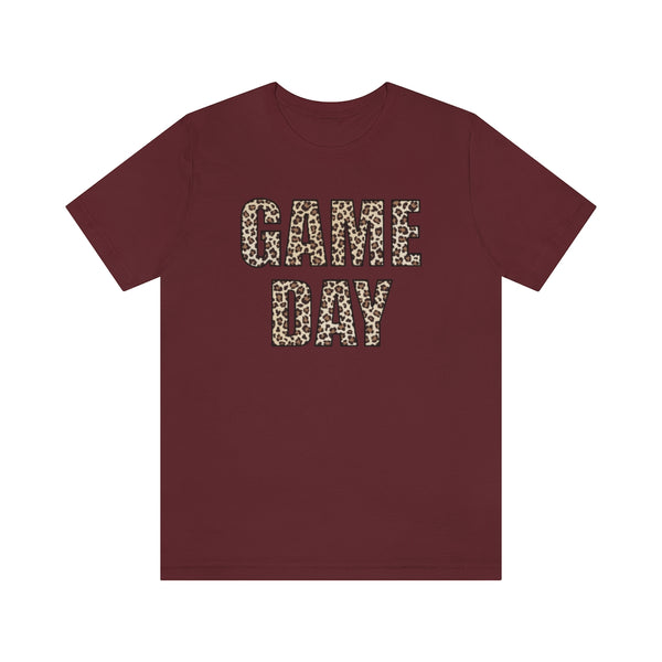 Game Day Leopard Print Unisex Short Sleeve Tee