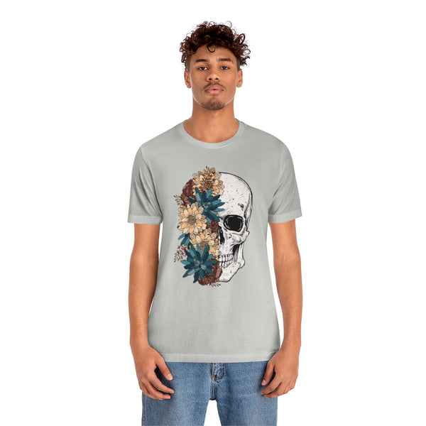 Fall Floral Skull Unisex Tee