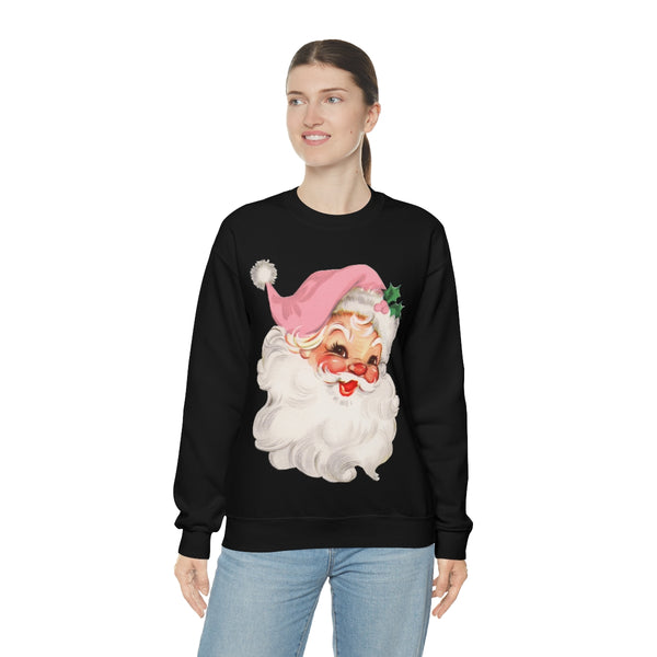 Pink Vintage Santa Claus Unisex Sweatshirt