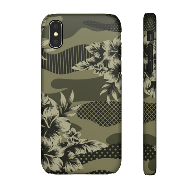 Camo Floral Print Snap Phone Case