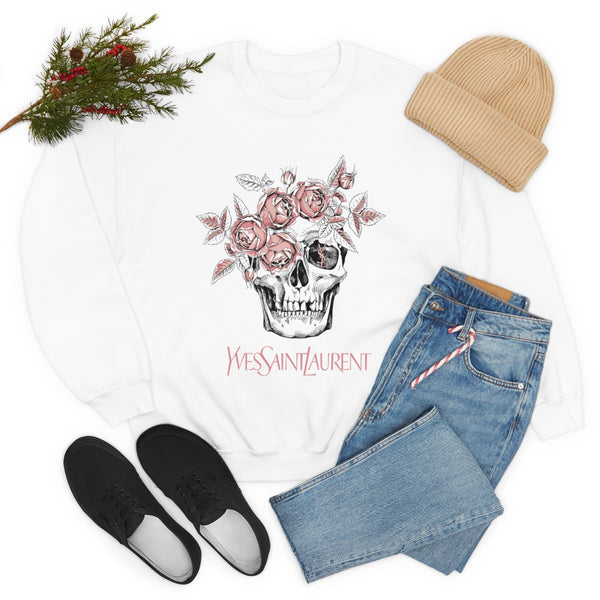 Skull Pink Roses Unisex Sweatshirt