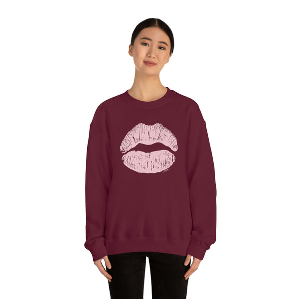 Pink Kiss Lips Unisex Crewneck Sweatshirt