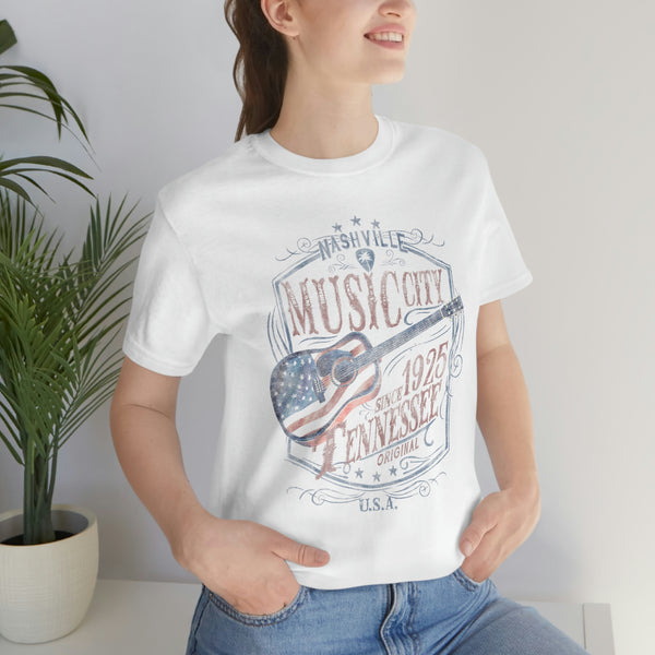 Nashville American Flag Guitar Unisex Tee