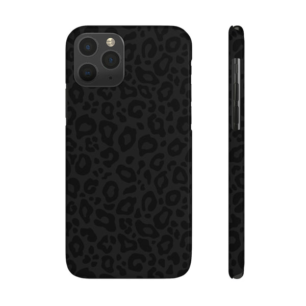 Black Leopard Print Snap Phone Case