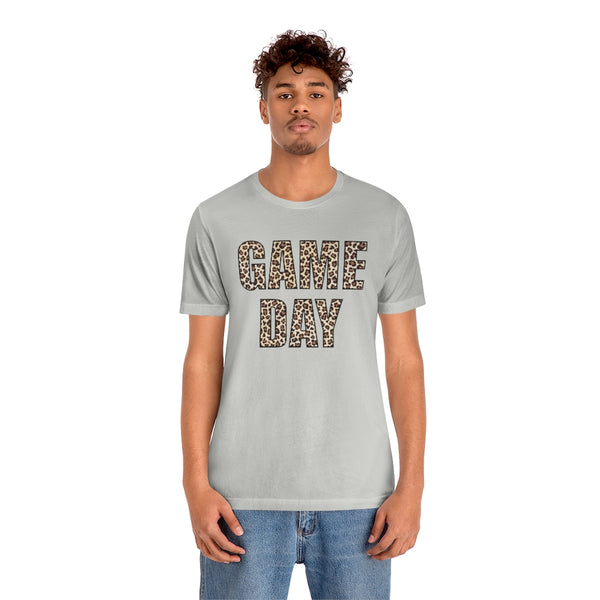Game Day Leopard Print Unisex Short Sleeve Tee