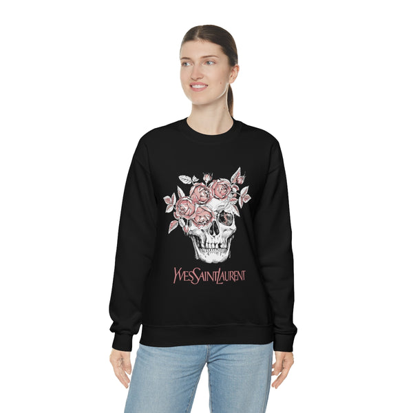 Skull Pink Roses Unisex Sweatshirt