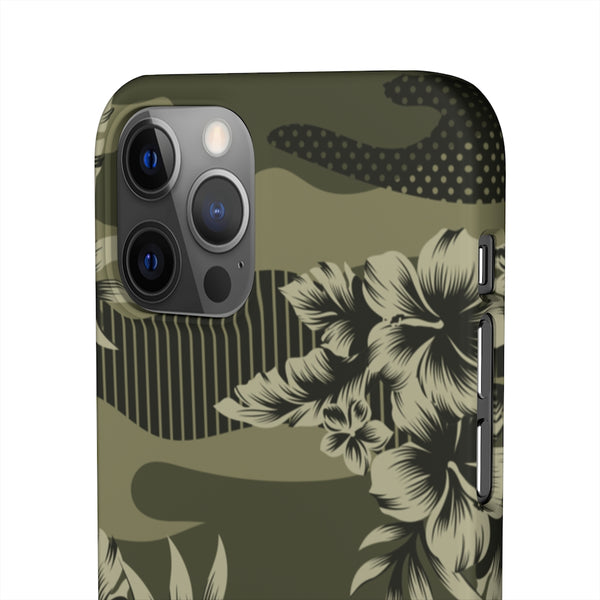 Camo Floral Print Snap Phone Case