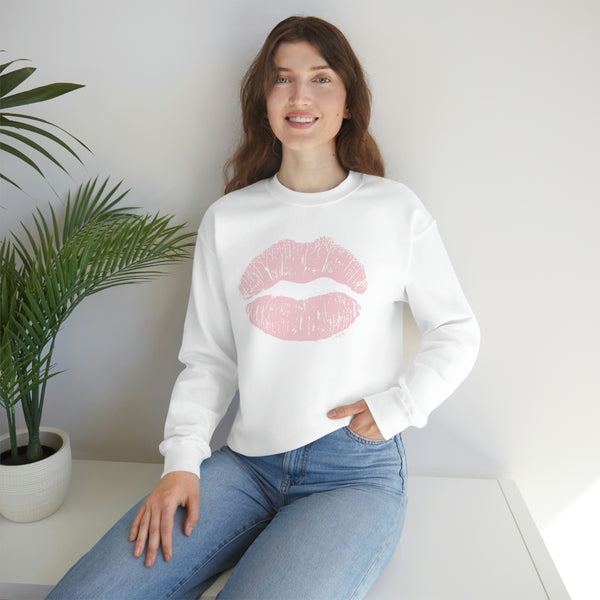 Pink Kiss Lips Unisex Crewneck Sweatshirt