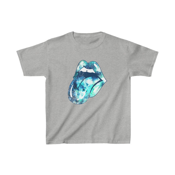 Youth - Blue Lips Tie Dye Tongue Kids Tee