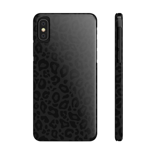 Black Leopard Print Snap Phone Case