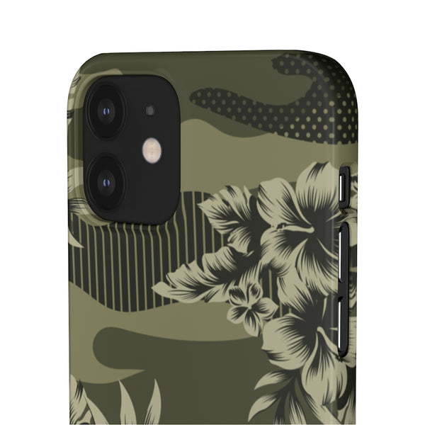 Camo Floral Print Snap Phone Case