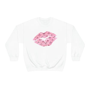 Luxe Pink Kiss Lips Unisex Crewneck Sweatshirt