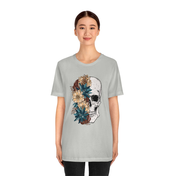 Fall Floral Skull Unisex Tee