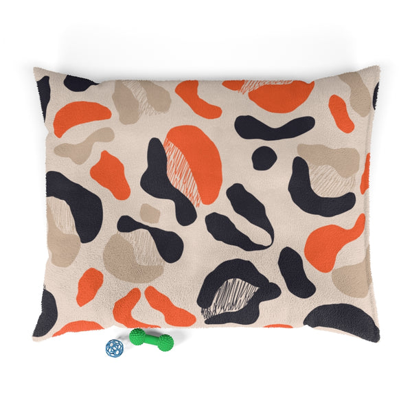 Orange & Tan Graphic Pet Bed