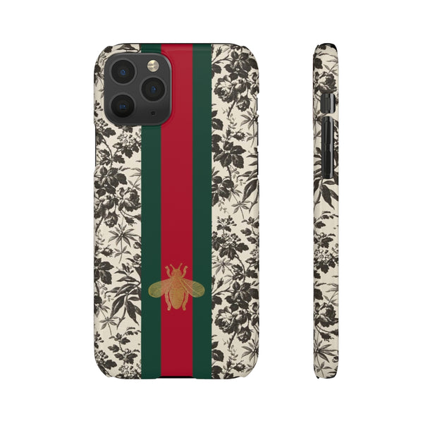 Bee Stripe Floral Wallpaper iPhone 12 & X Snap Case