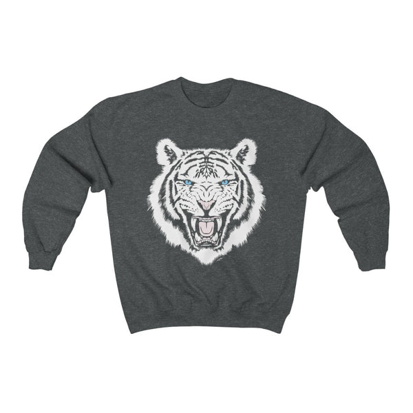White Tiger Unisex Charcoal Sweatshirt