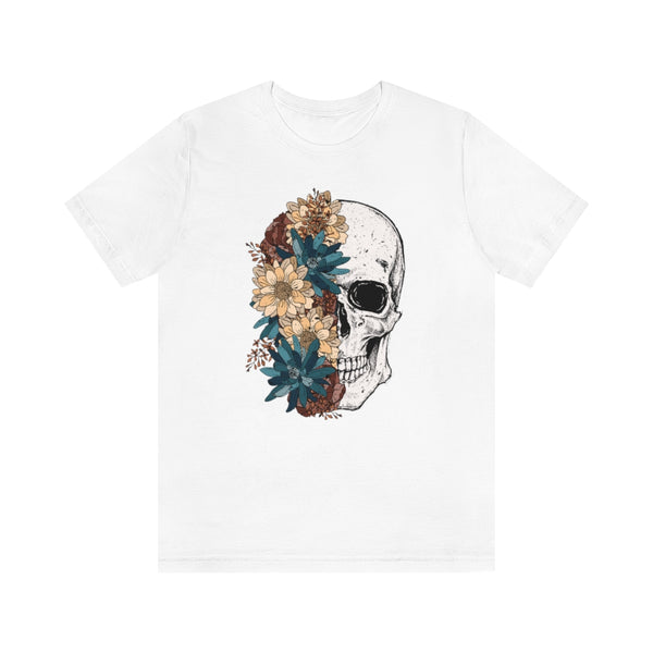 Fall Floral Skull Unisex Tee