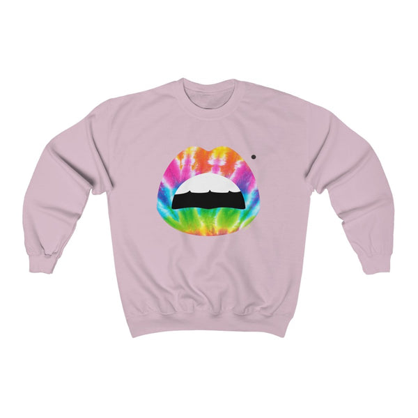 Tie Dye Mouth Beauty Mark Unisex Crewneck Sweatshirt
