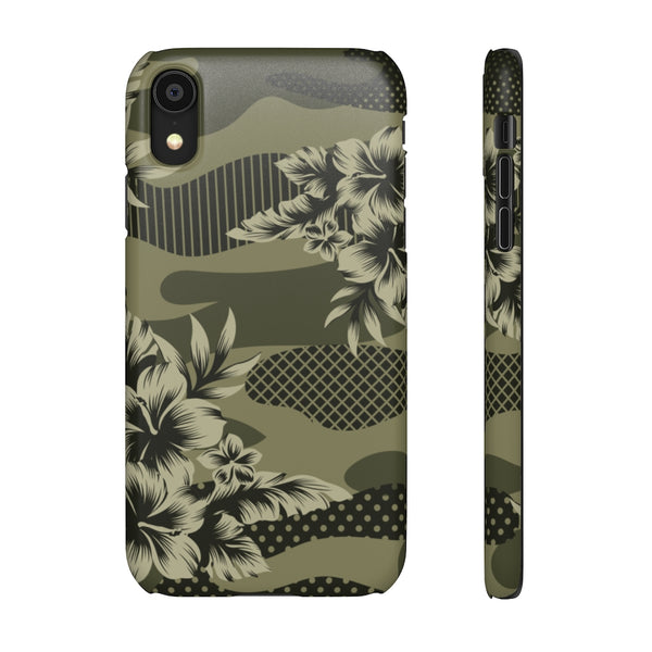 Camo Floral Print Snap Phone Case