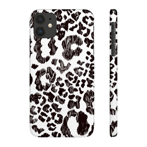 Leopard Sketch Print Snap Phone Case