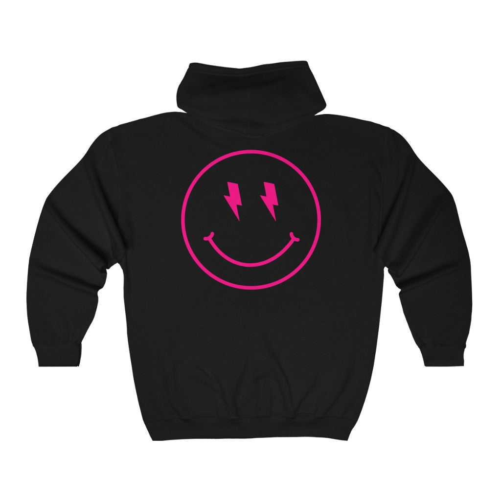 Bolt Eyes Smiley Face Zip Up Hoodie – Always Stylish Mama