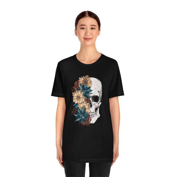 Fall Floral Skull Unisex Tee