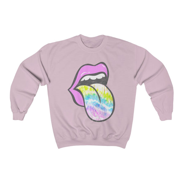 Lavender Rose Lips Pastel Tie Dye Tongue Unisex Sweatshirt