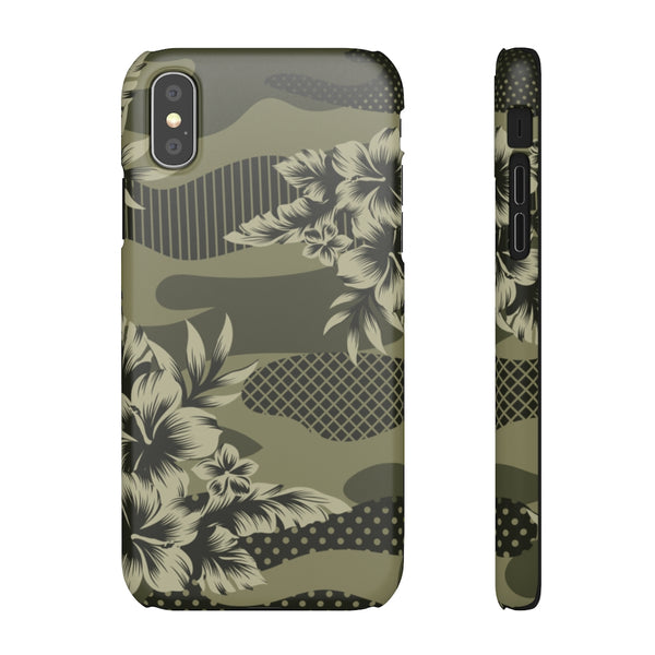 Camo Floral Print Snap Phone Case