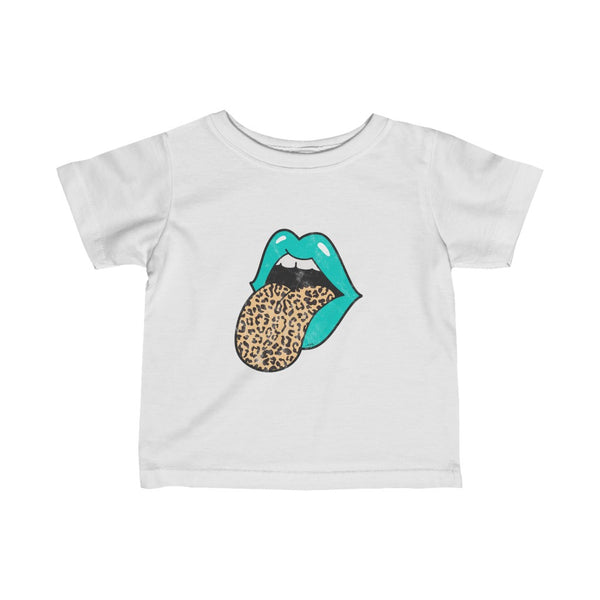 Infant - Aqua Lips Leopard Tongue Out Tee