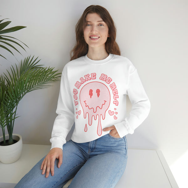 You Make My Heart Melt Smiley Face Valentine Unisex Sweatshirt