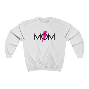 Mom Pink Lightning Bolt Unisex Crewneck Sweatshirt