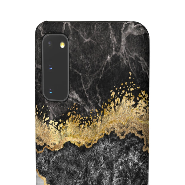 Black & Gold Marble Snap Phone Case